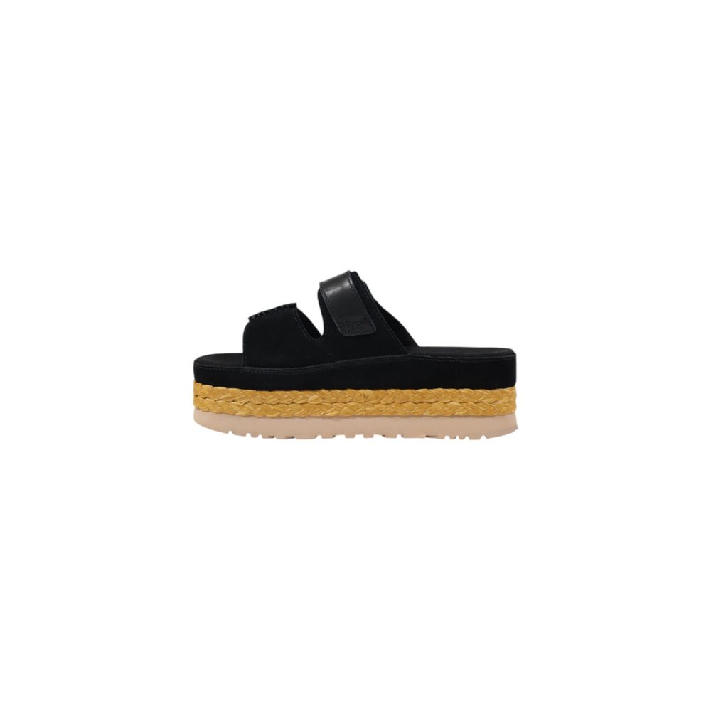 UGG Black Suede Leather Platform Sandals UGG
