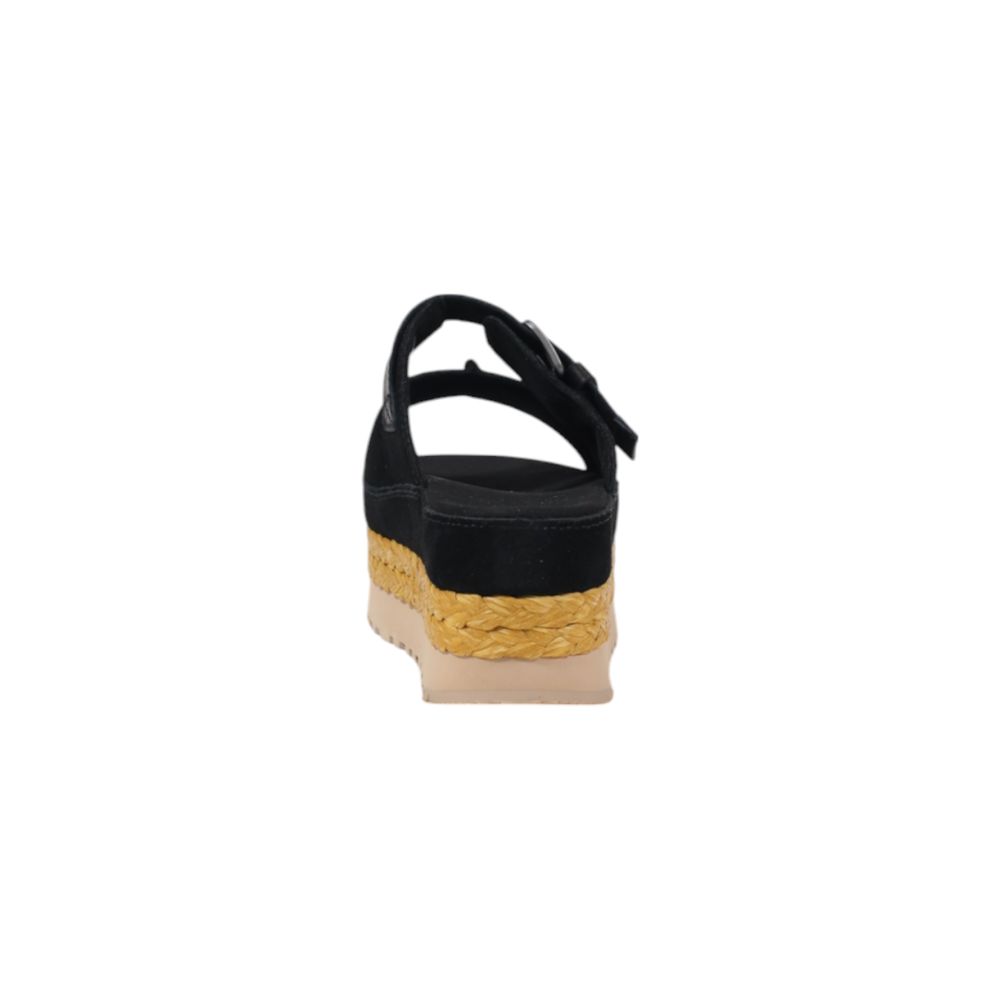 UGG Black Suede Leather Platform Sandals UGG