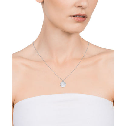 Lady wearing the VICEROY JEWELS Mod. 61014C000-38E silver necklace elegantly displayed on a model's neck.