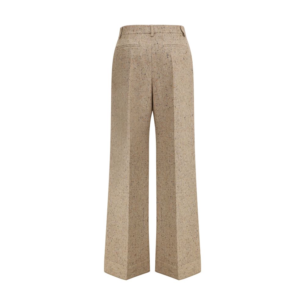 Valentino Beige Fleece Wool Casual Pants Valentino
