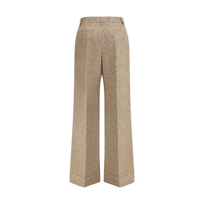 Valentino Beige Fleece Wool Casual Pants Valentino