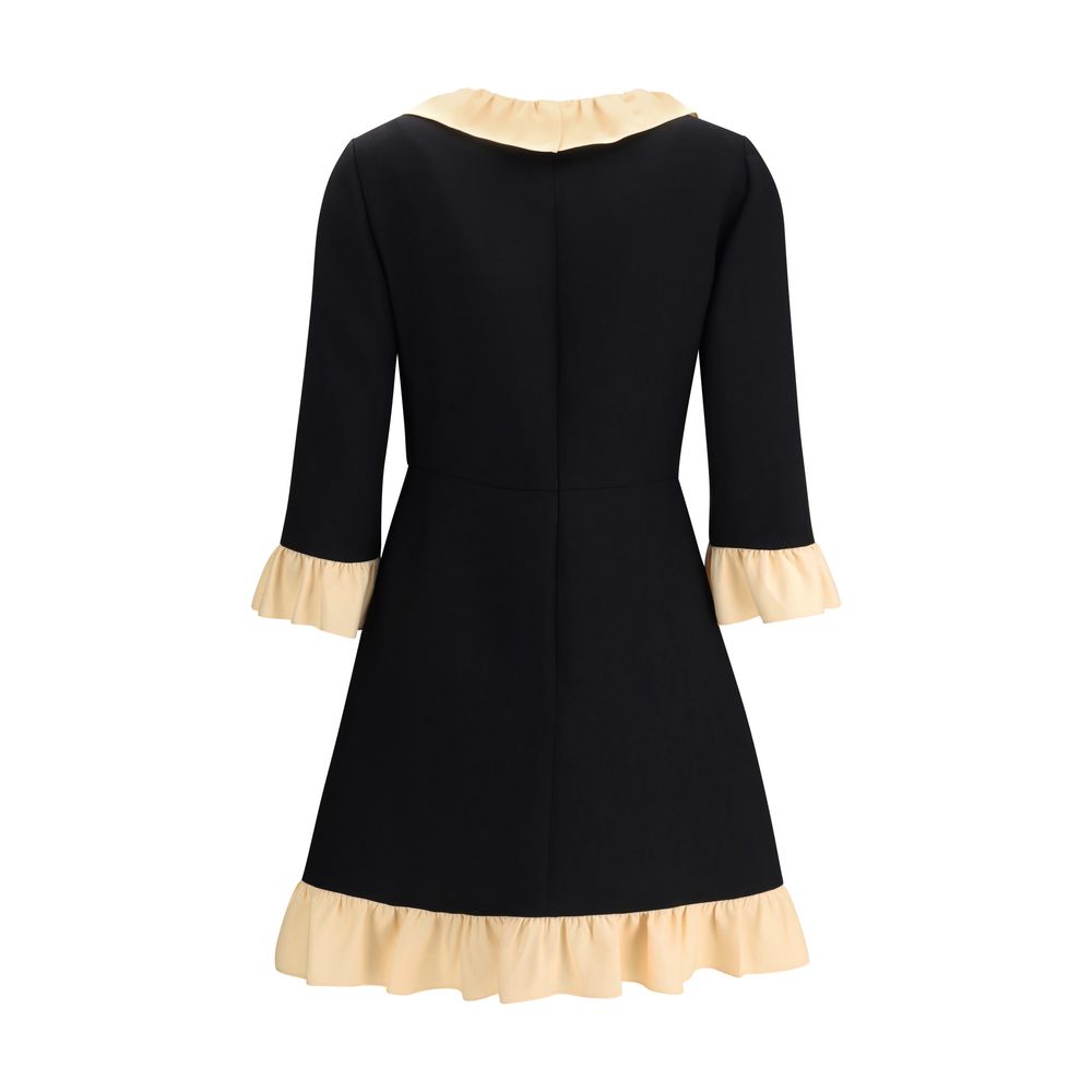 Valentino Black Fleece Wool Cocktail Dress Valentino
