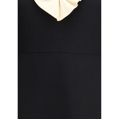 Valentino Black Fleece Wool Cocktail Dress Valentino