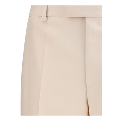 Valentino Cream Fleece Wool Dress Pants