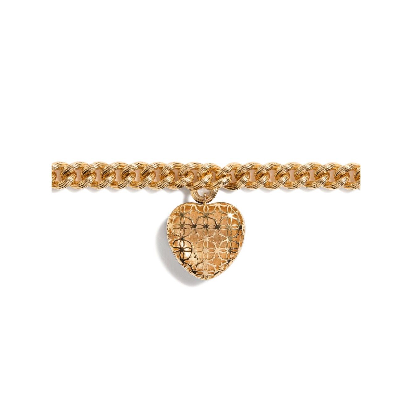 Valentino Garavani Coeur Royal Bracelet with black oversized heart charm on chunky chain with logo engraving