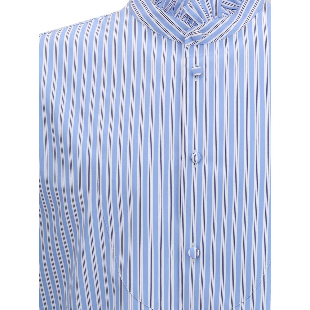 Valentino Light Blue Cotton Pattern Shirt