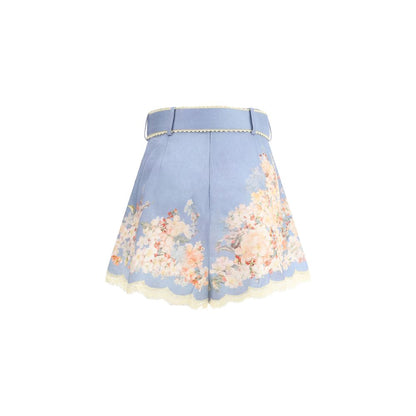 Zimmermann Light Blue Linen Bermuda Shorts Zimmermann